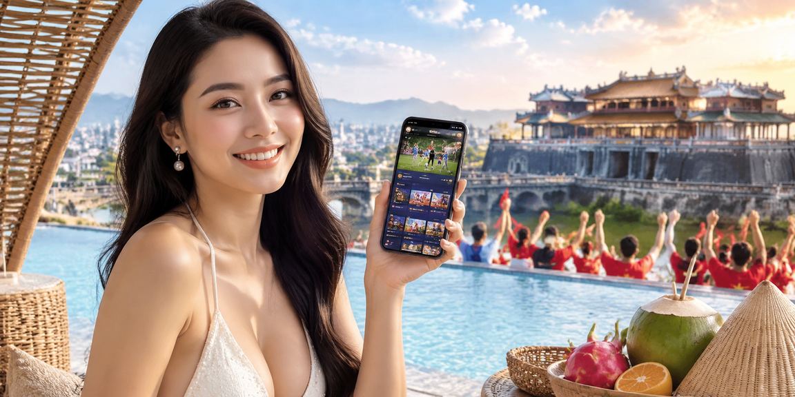 Ứng dụng casino trên điện thoại với hình ảnh nón lá Huế